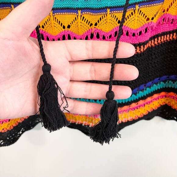 UMGEE Women's Multicolor Square Neck Crochet Knitted Pullover Sweater Large NWT - Picture 7 of 11